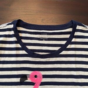 J.Crew Striped Flamingo Tee